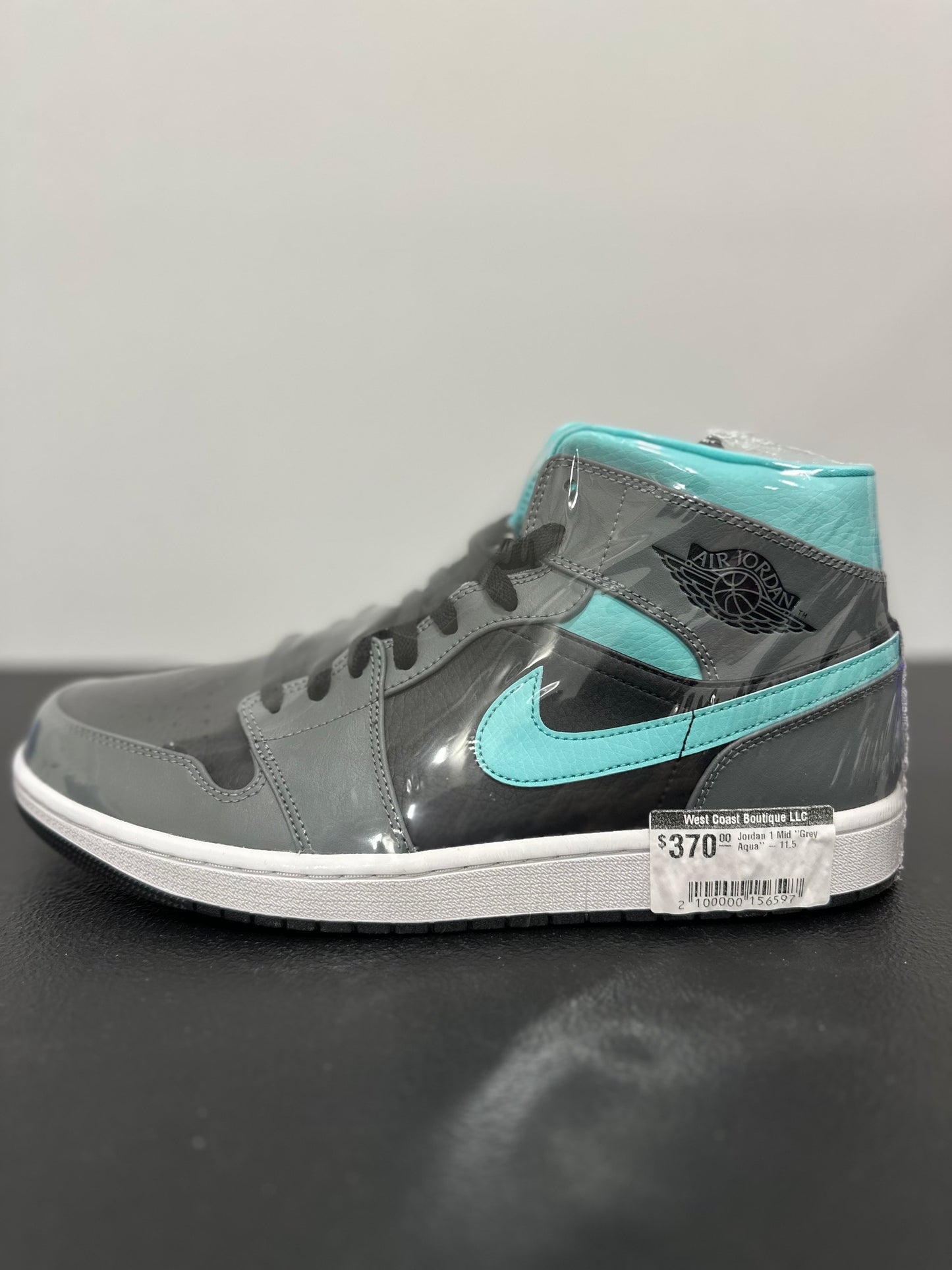 Jordan 1 Mid Grey Aqua