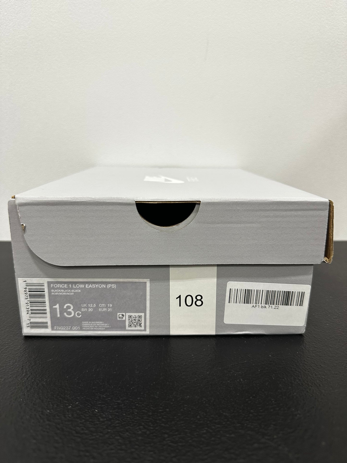 Nike Force 1 Low EasyOn Triple Black (PS)