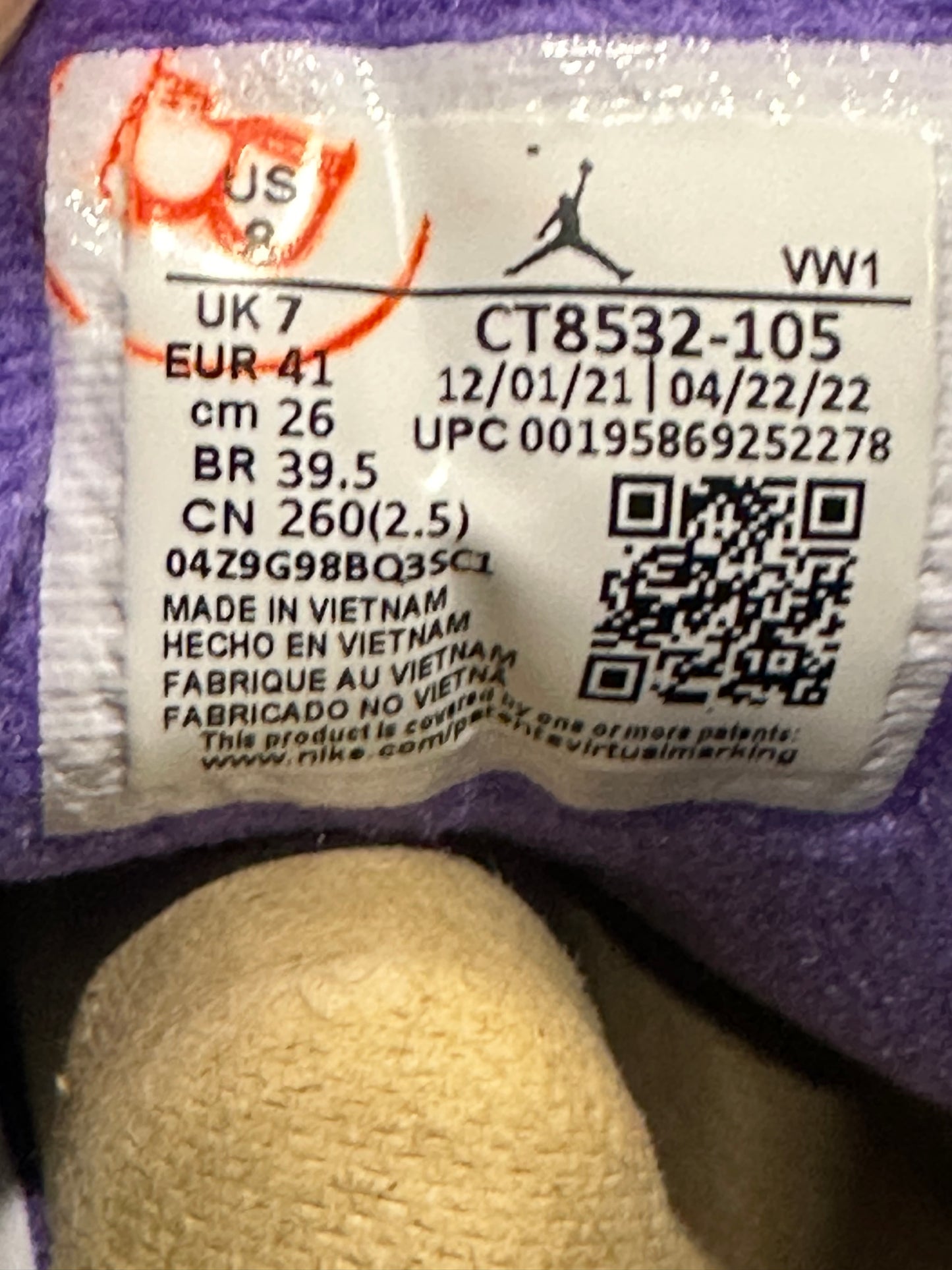 Jordan 3 Retro Dark Iris (B-Grade)