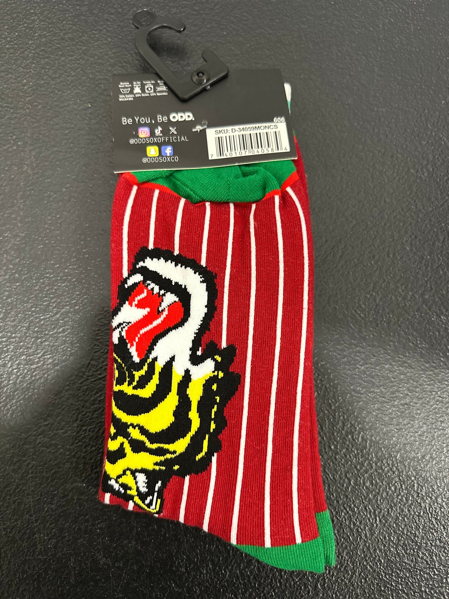 Odd Sox Graphic Socks mens Odd Sox Pinstripe Tiger Crew Socks