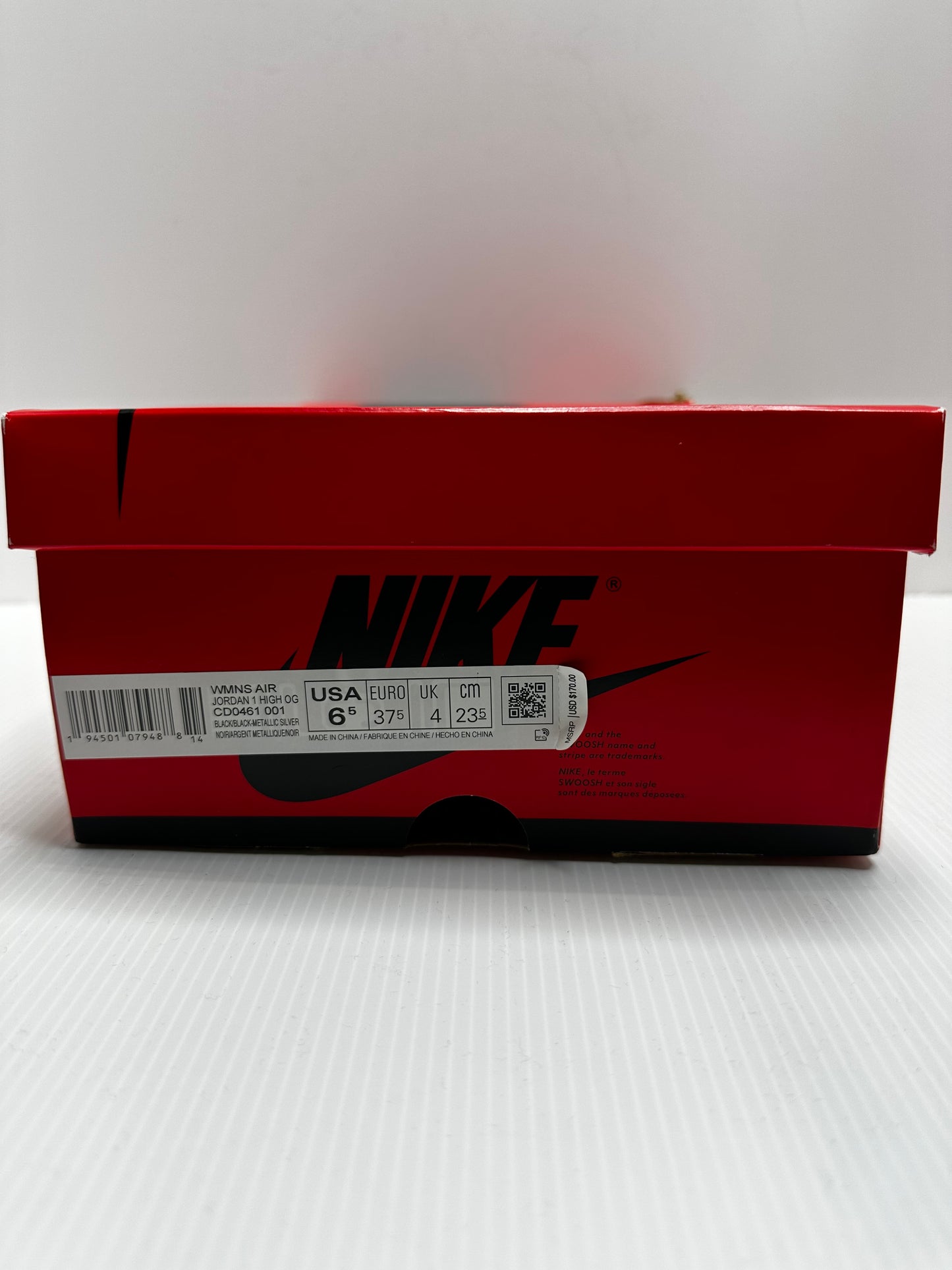 Preowned - Jordan 1 Retro High Silver Toe - Silver/Black