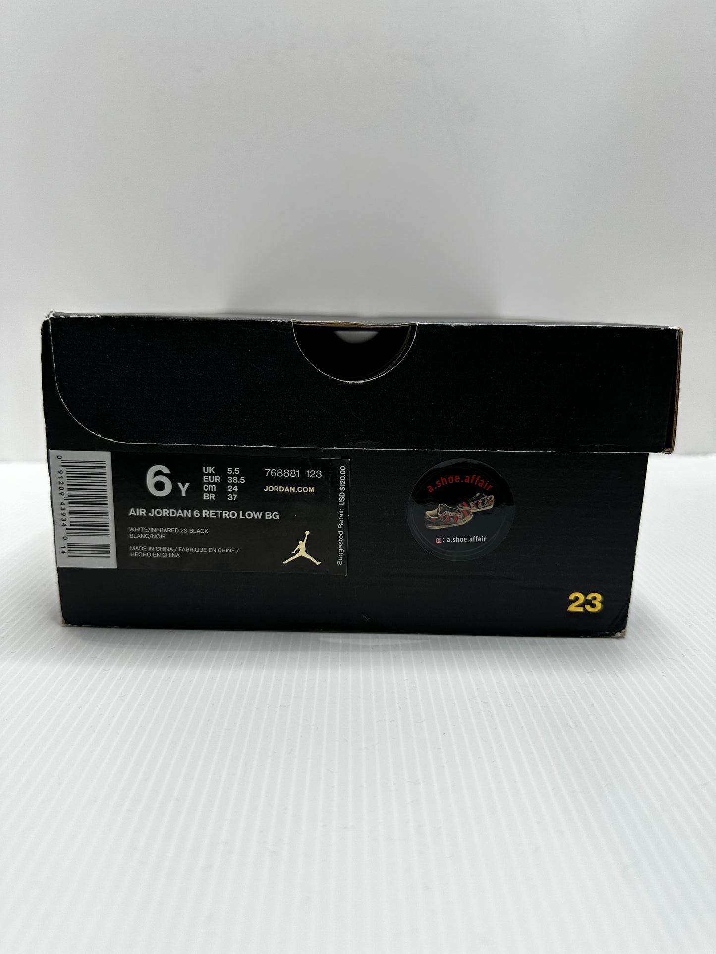 Jordan 6 Retro Low White Infrared 23 Black (GS) - Silver/Red
