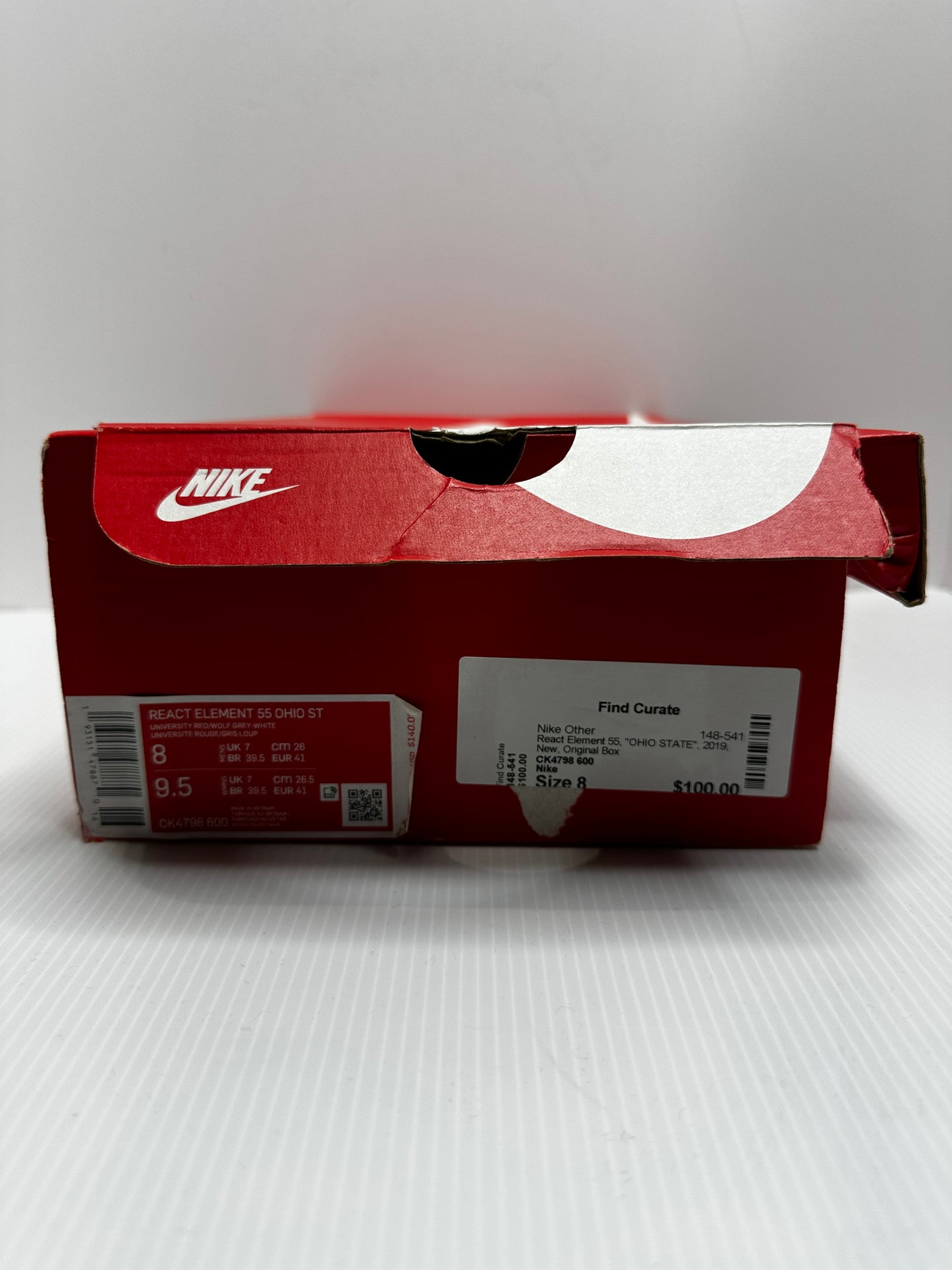 Nike React Element 55 Ohio St - University Red/White/Wolf Grey