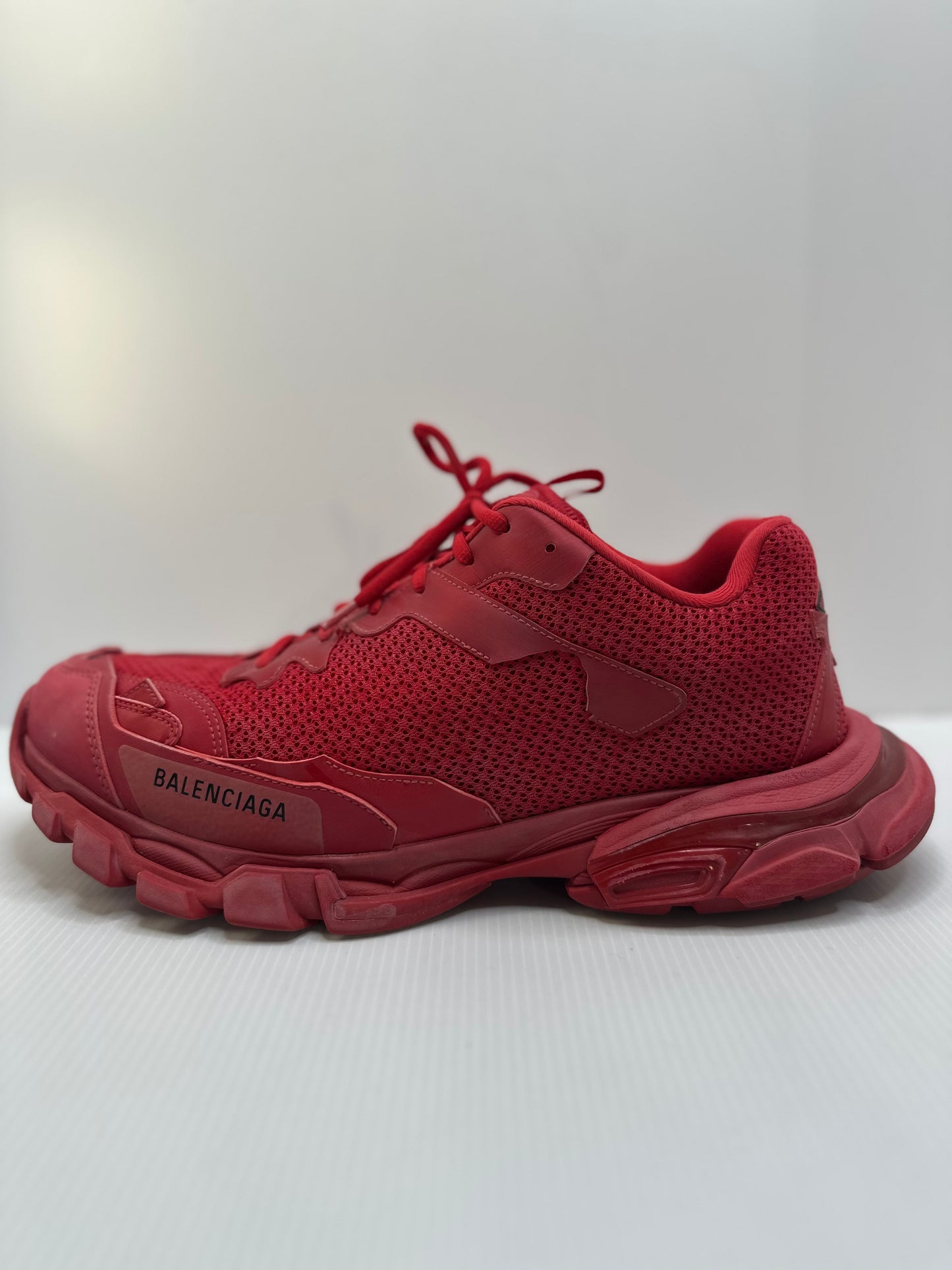 Preowned Balenciaga Track 3 Destroyed Red