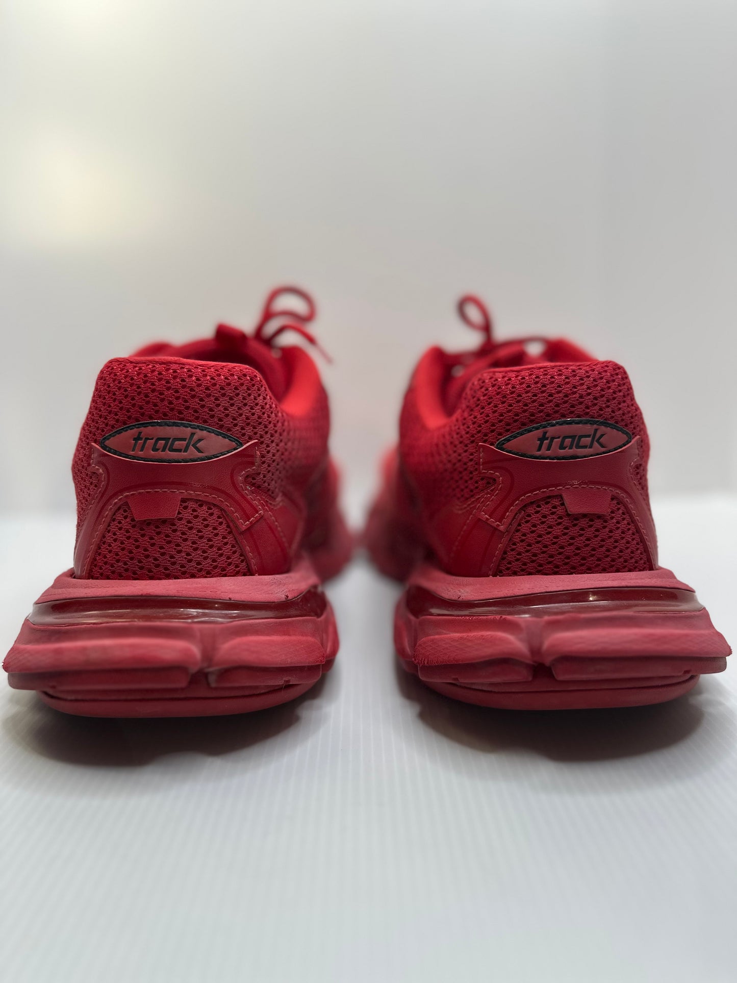Preowned Balenciaga Track 3 Destroyed Red