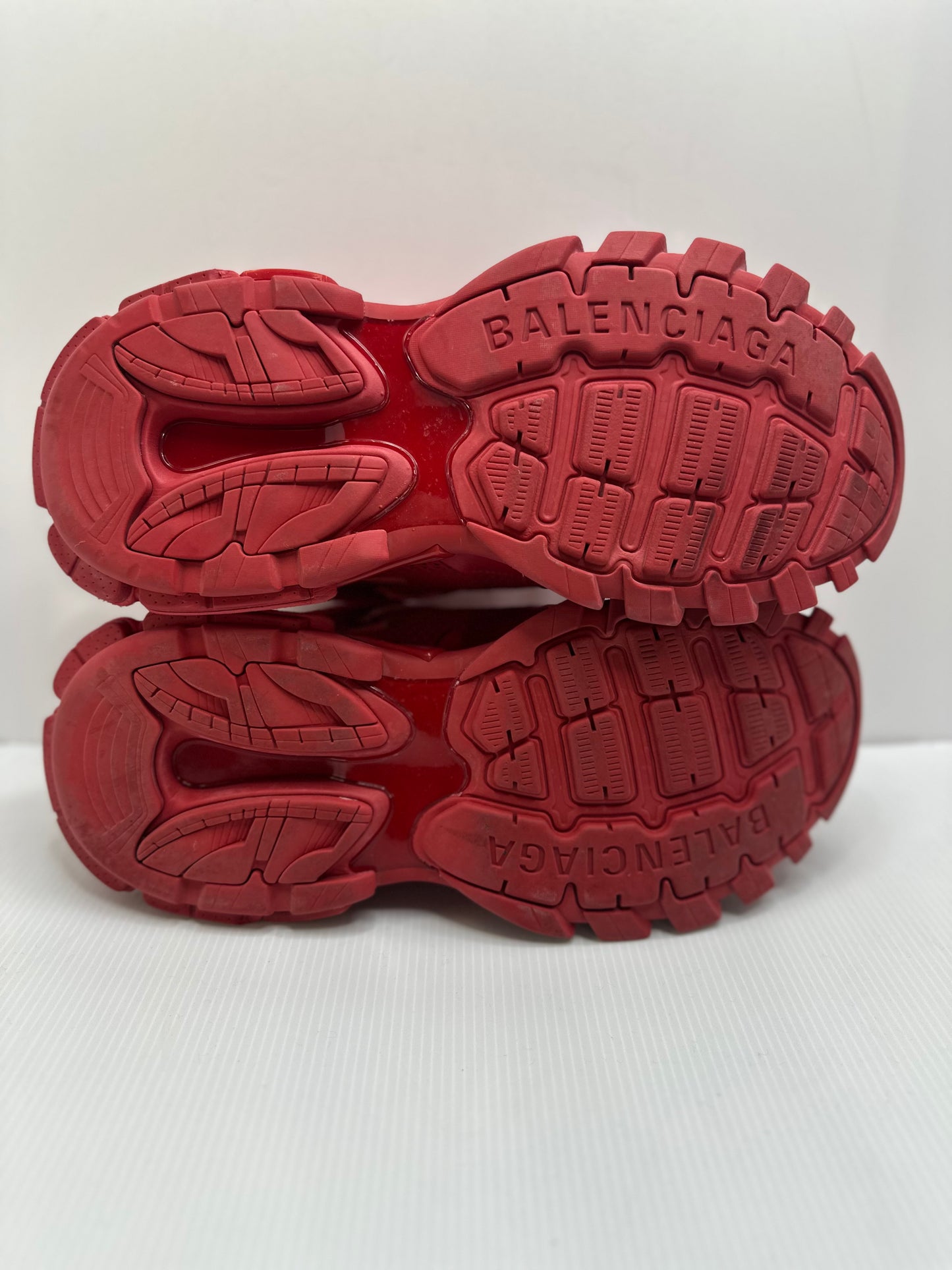 Preowned Balenciaga Track 3 Destroyed Red