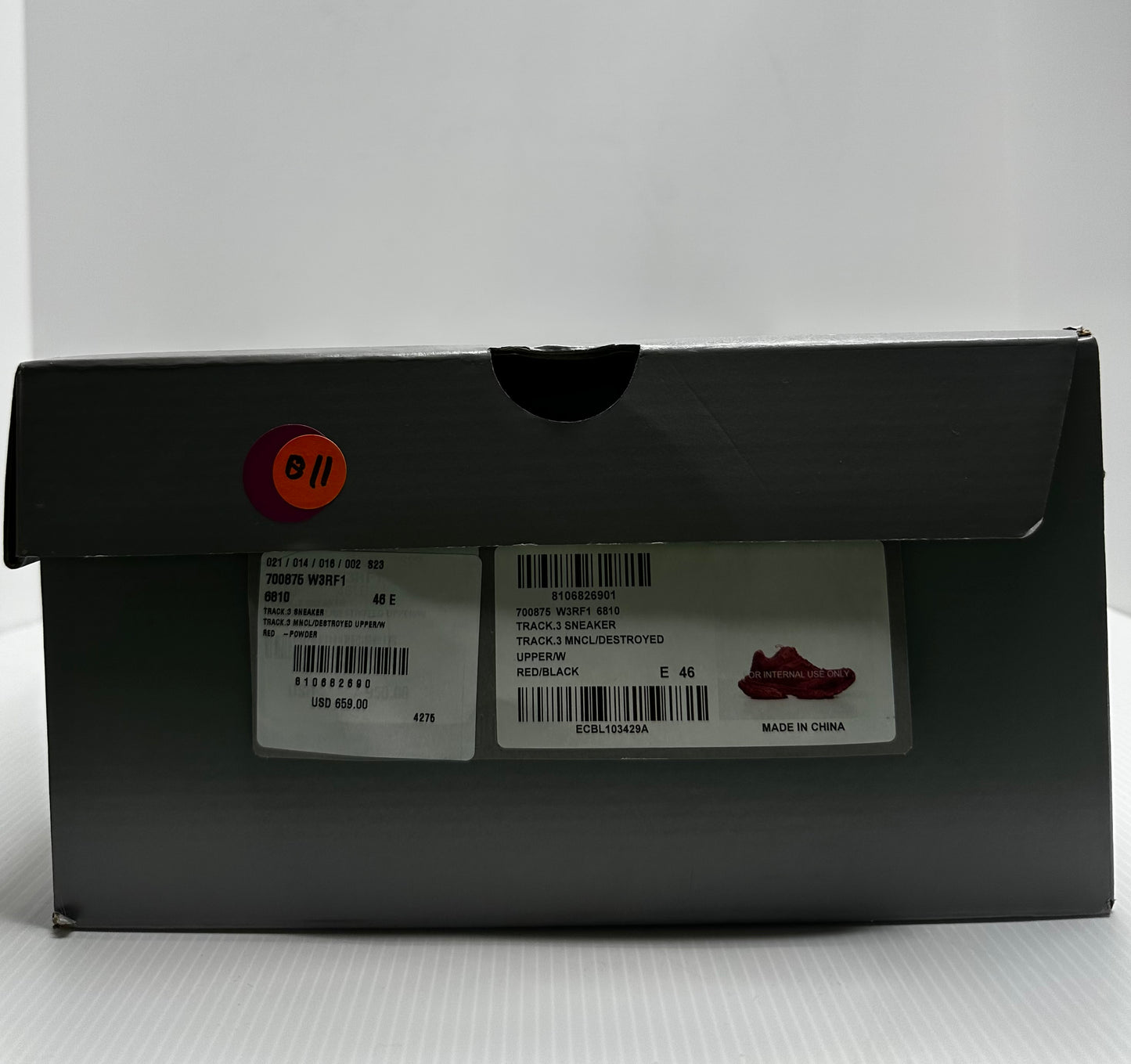 Preowned Balenciaga Track 3 Destroyed Red