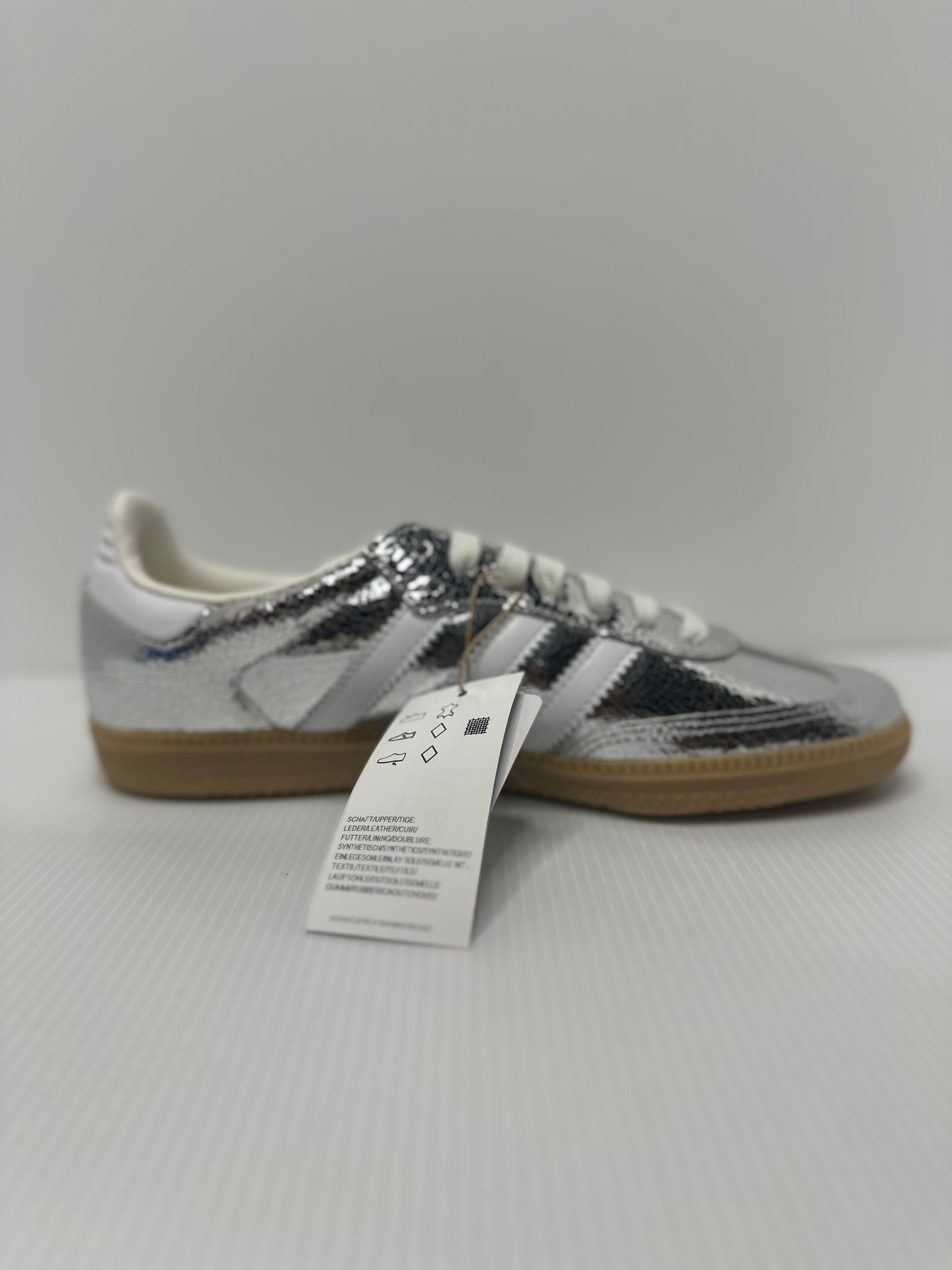 adidas Samba OG Silver Metallic Cracked Leather (Women's)
