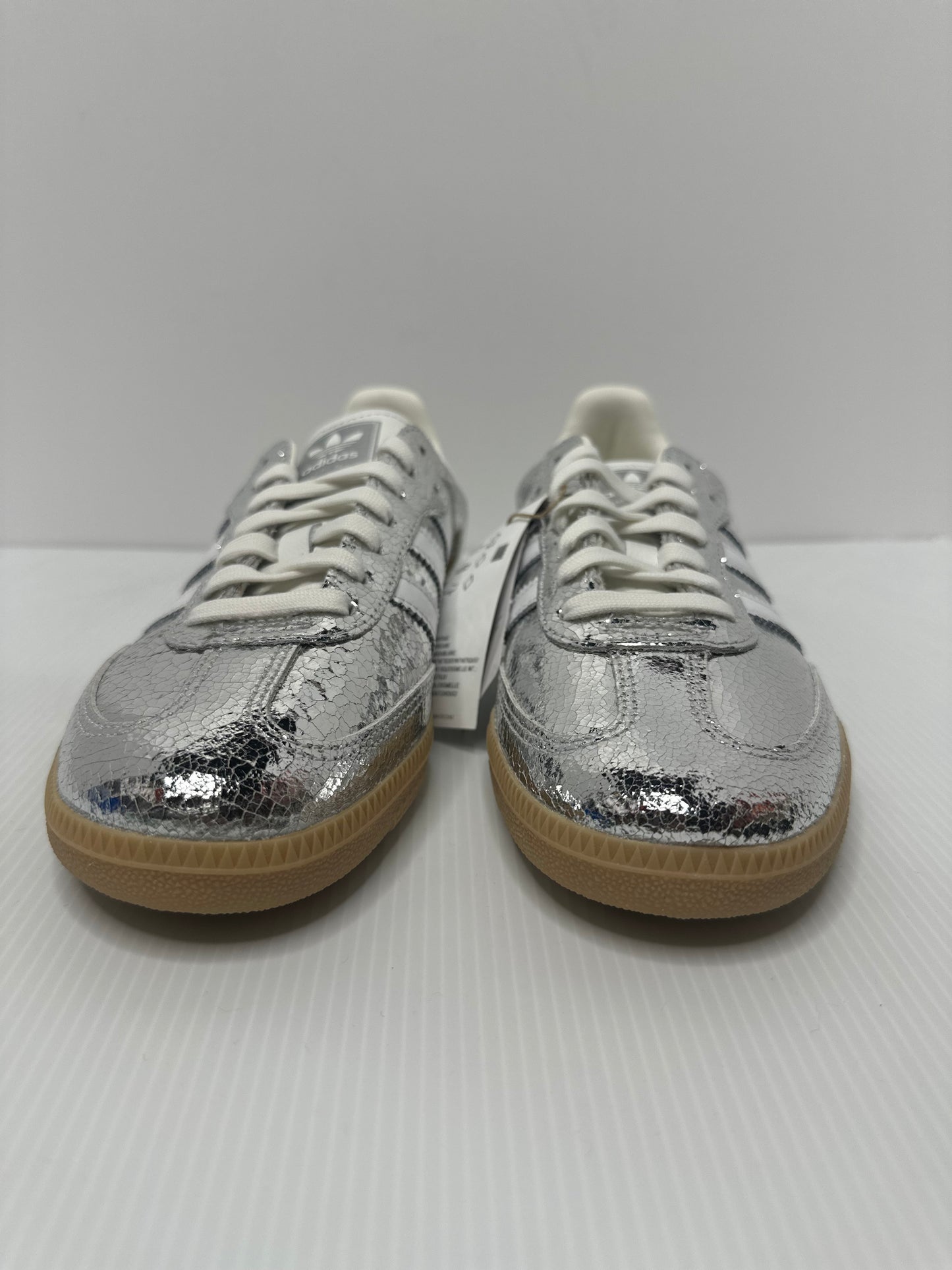 adidas Samba OG Silver Metallic Cracked Leather (Women's)