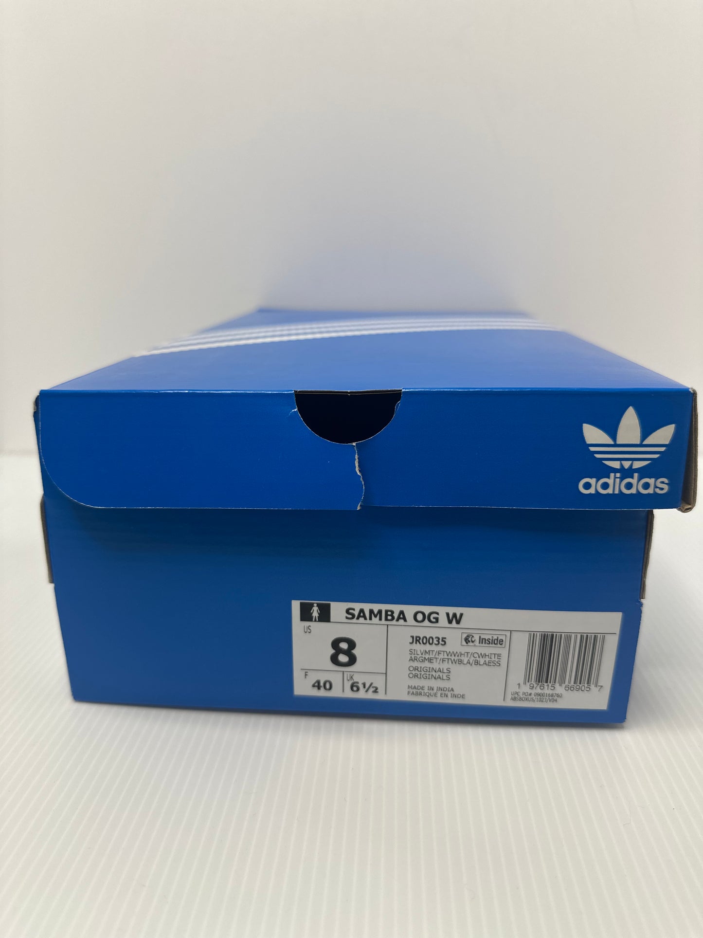 adidas Samba OG Silver Metallic Cracked Leather (Women's)