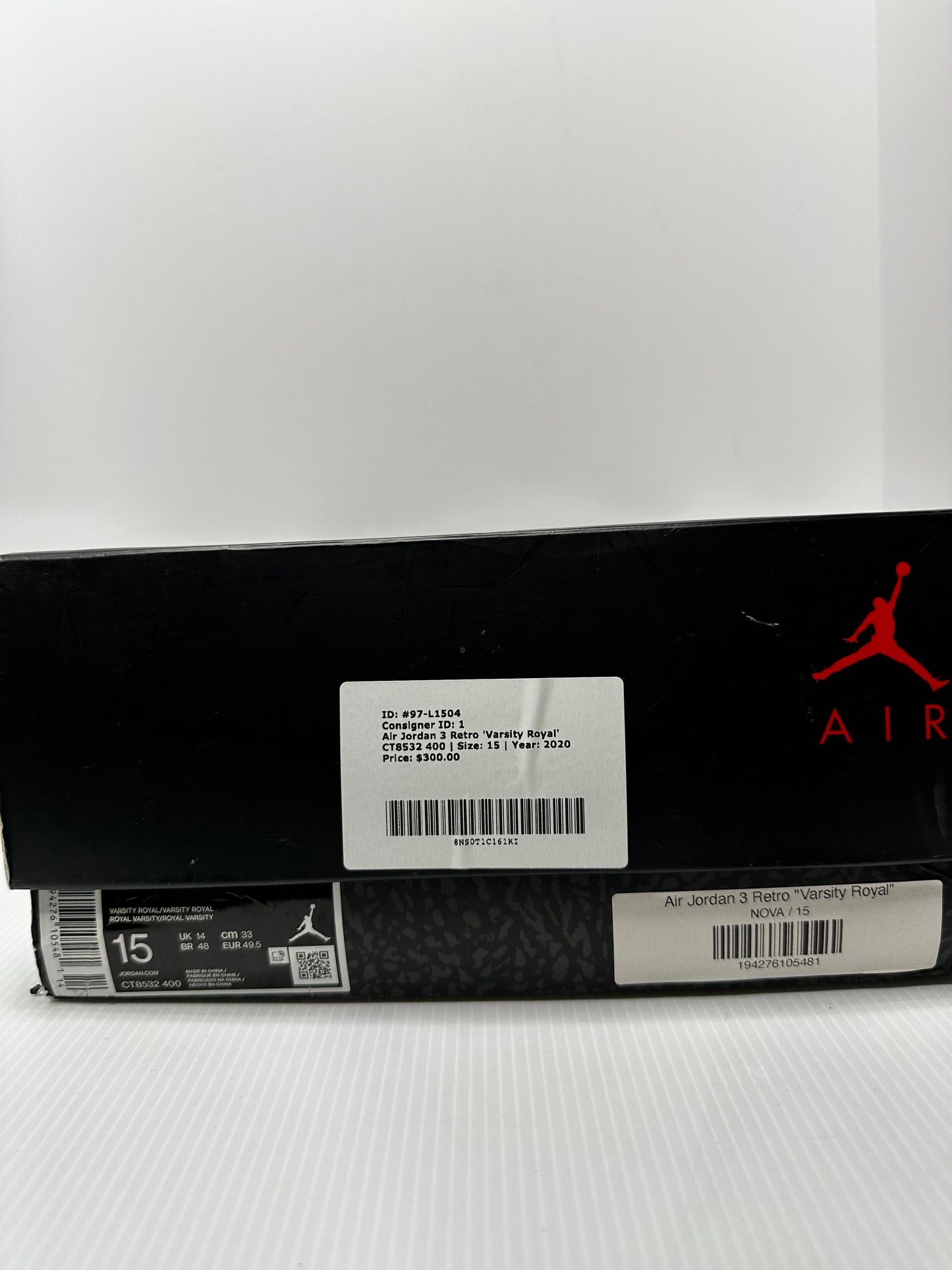 Preowned Jordan 3 Retro Varsity Royal Cement