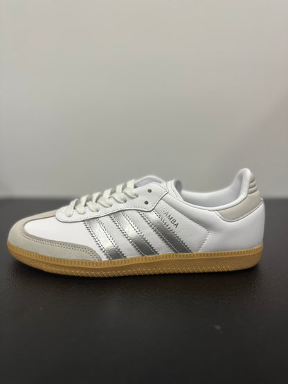 adidas Samba OG White Silver Metallic Grey (Women's)