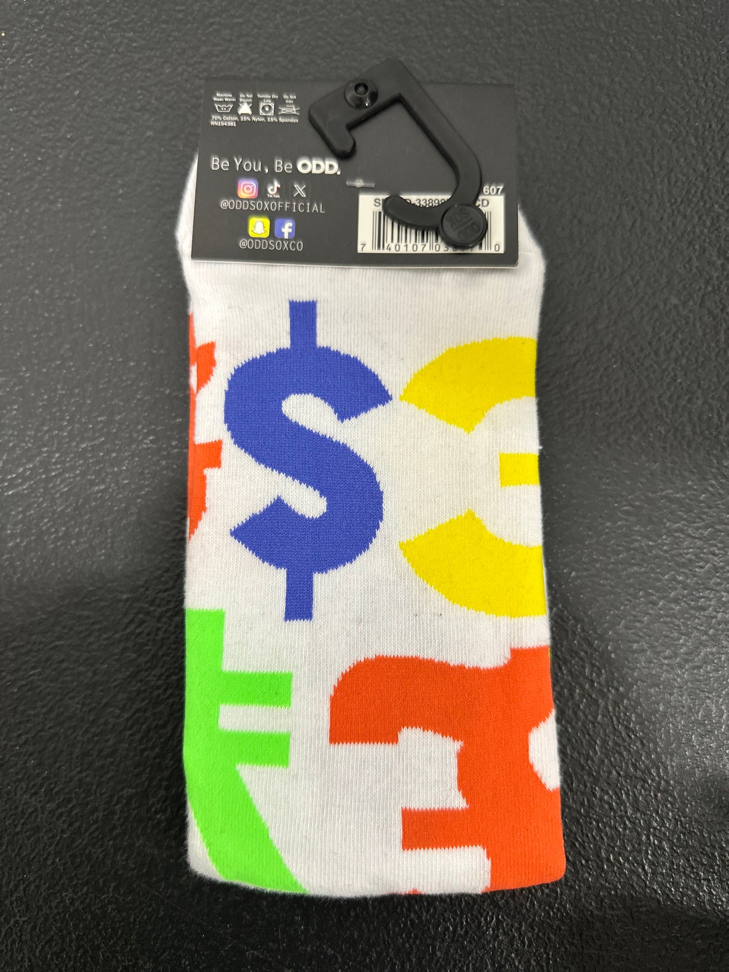 Odd Sox Graphic Socks Currency (White)