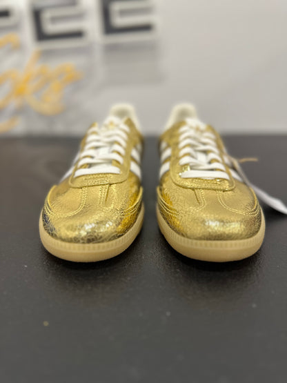 adidas Samba OG Gold Metallic Cracked Leather (Women's)