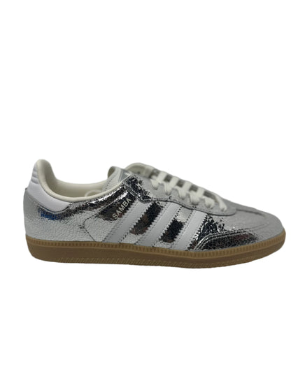 adidas Samba OG Silver Metallic Cracked Leather (Women's)
