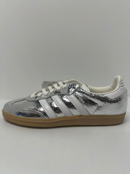 adidas Samba OG Silver Metallic Cracked Leather (Women's)