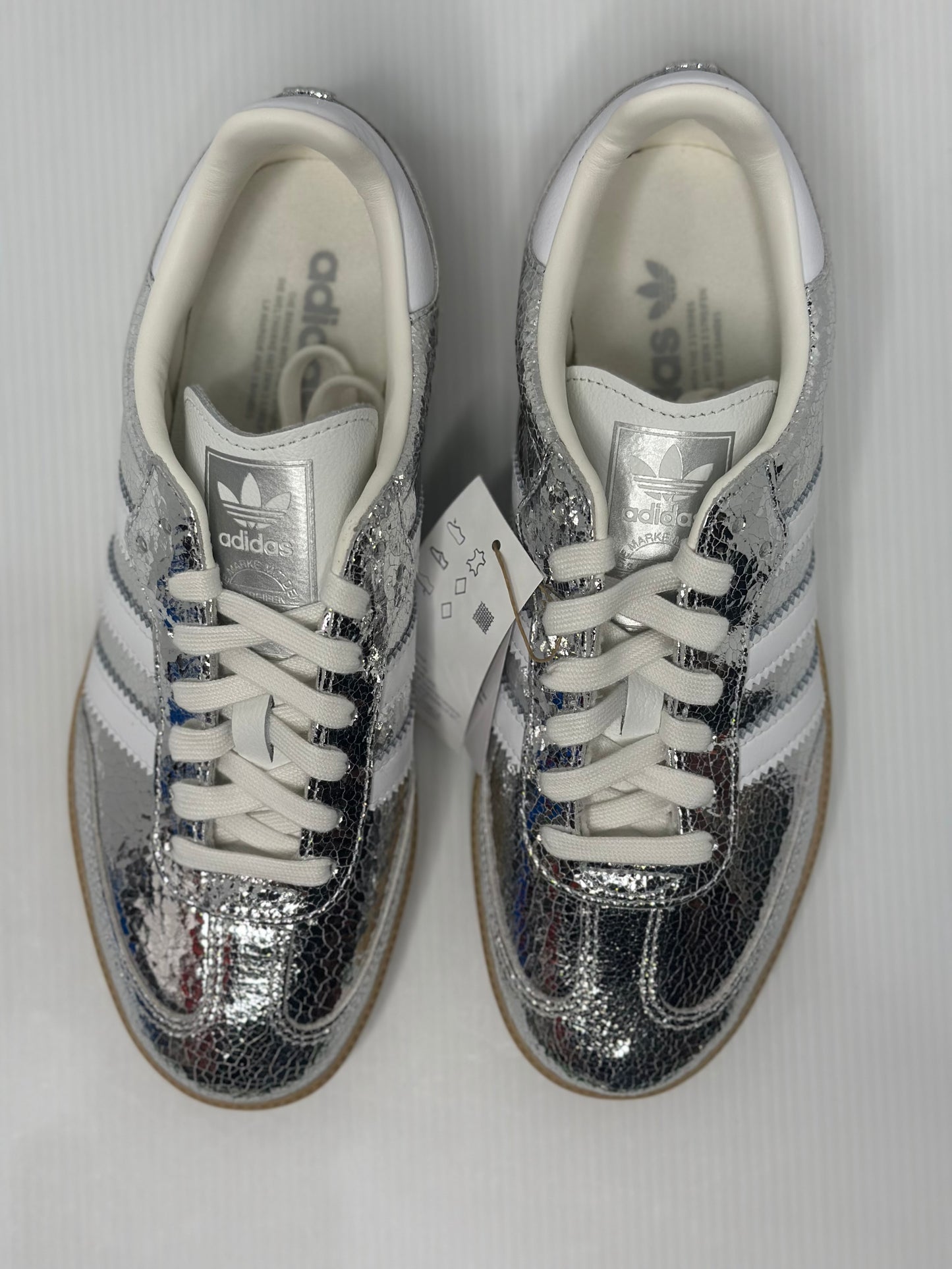 adidas Samba OG Silver Metallic Cracked Leather (Women's)