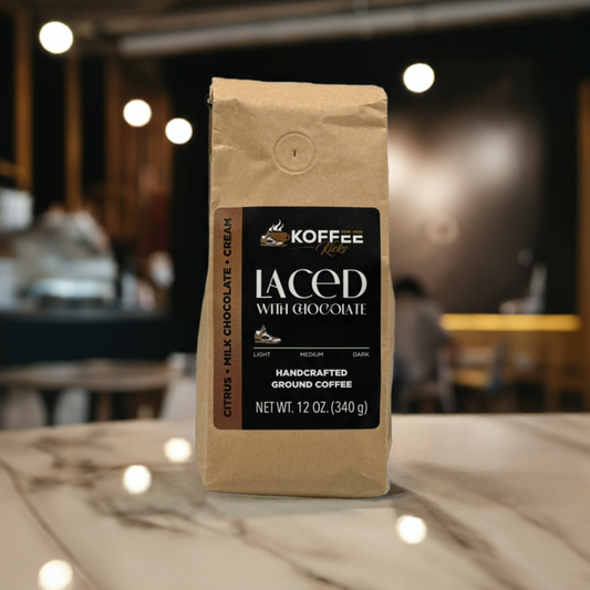 Koffee Kicks “Laced with Chocolate” Light Coffee 12 oz