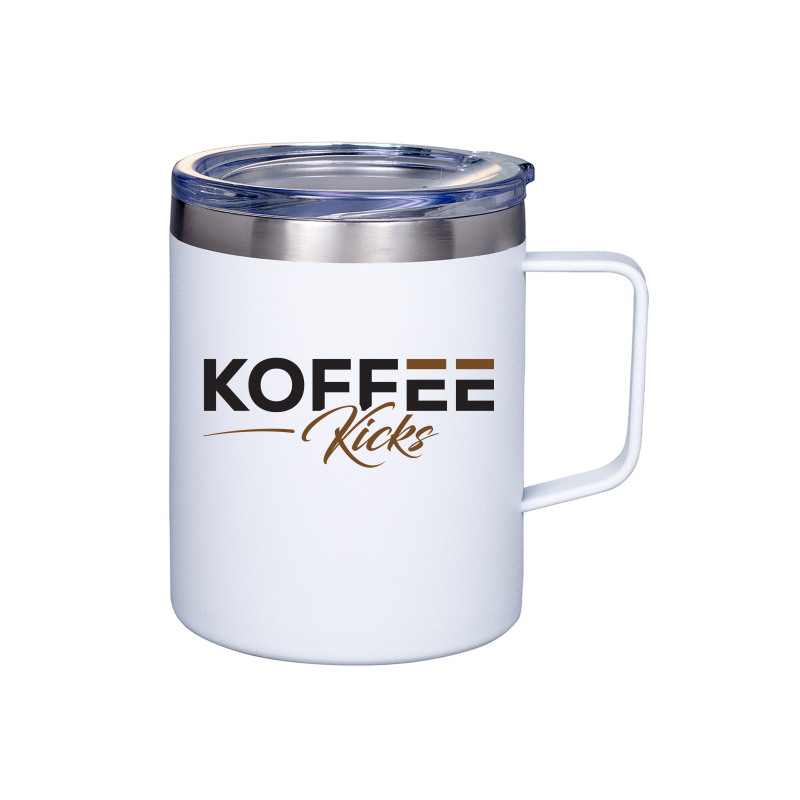 Koffee Kicks Prime Line 12oz Vacuum Insulated Coffee Mug With Handle